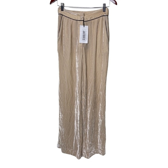 New Sleeping With Jacques VELVET BOTTOM Pants in SAND sz 1 US 4 - Picture 2 of 12